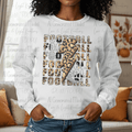 Leopard Print Football with Lightening Bolt