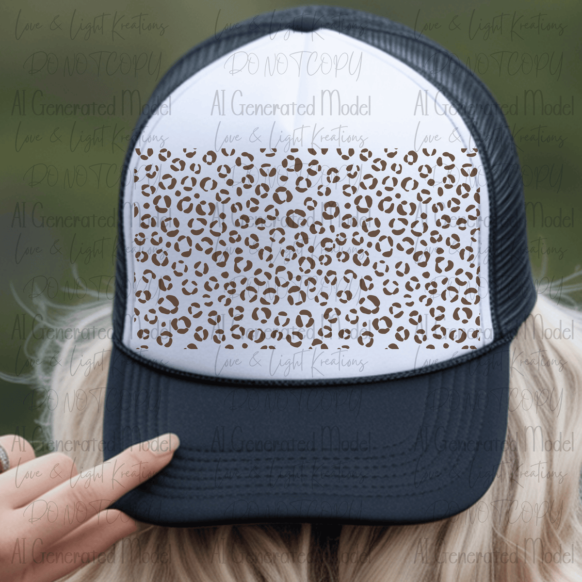 Leopard Print Hat Background Brown