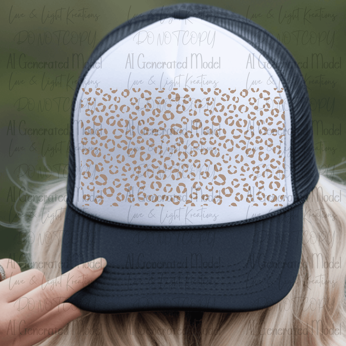 Leopard Print Hat Background Tan