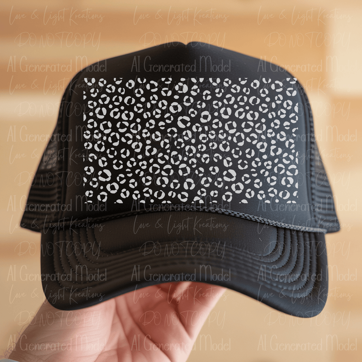 Leopard Print Hat Background White