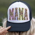 Leopard Print Mama with Neon Outline