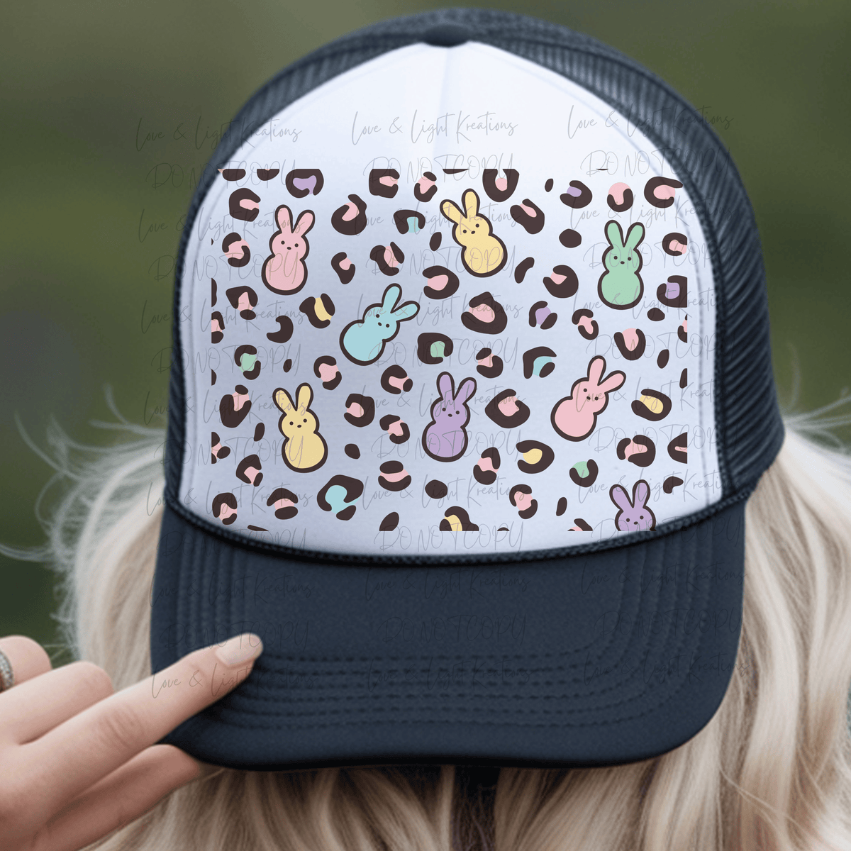 Leopard and Marshmallow Bunny Print Background