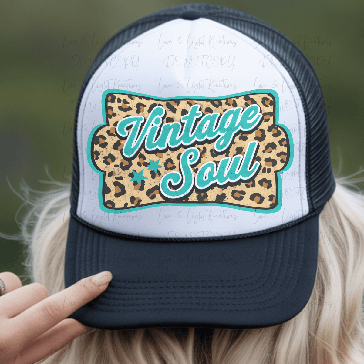 Light Blue Vintage Soul with Leopard Print