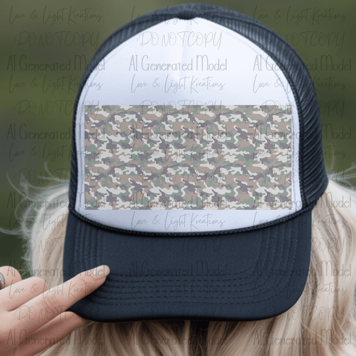 Light Camo Hat Background