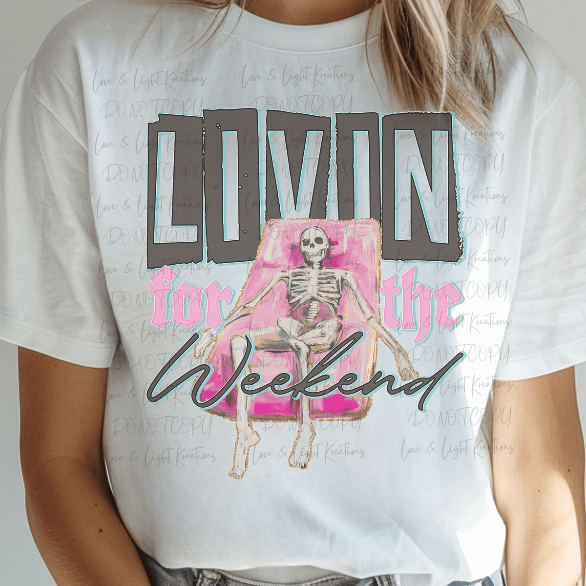 Livin' For the Weekend Skeleton Floating