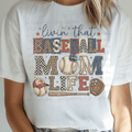 Livin' That Baseball Mom Life with Patterned Letters