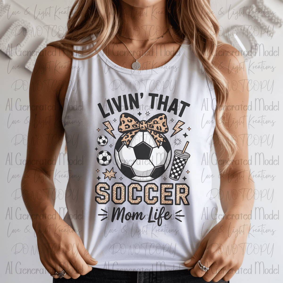 Livin' that Soccer Mom Life Faux Gold Glitter Leopard Print Bow