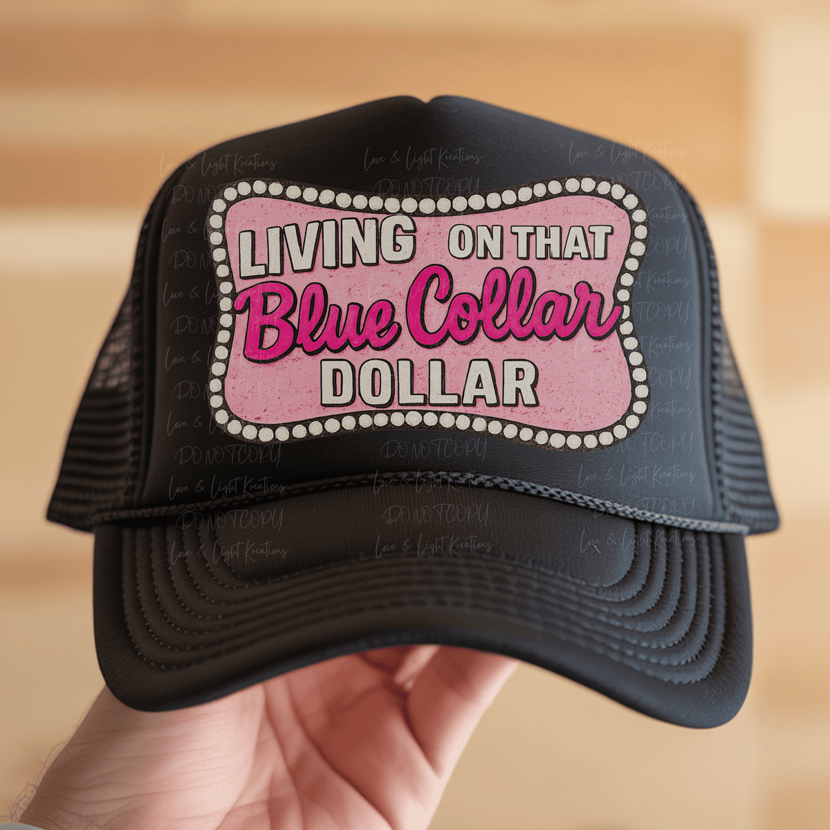 Living on the Blue Collar Dollar Pink with Pearls