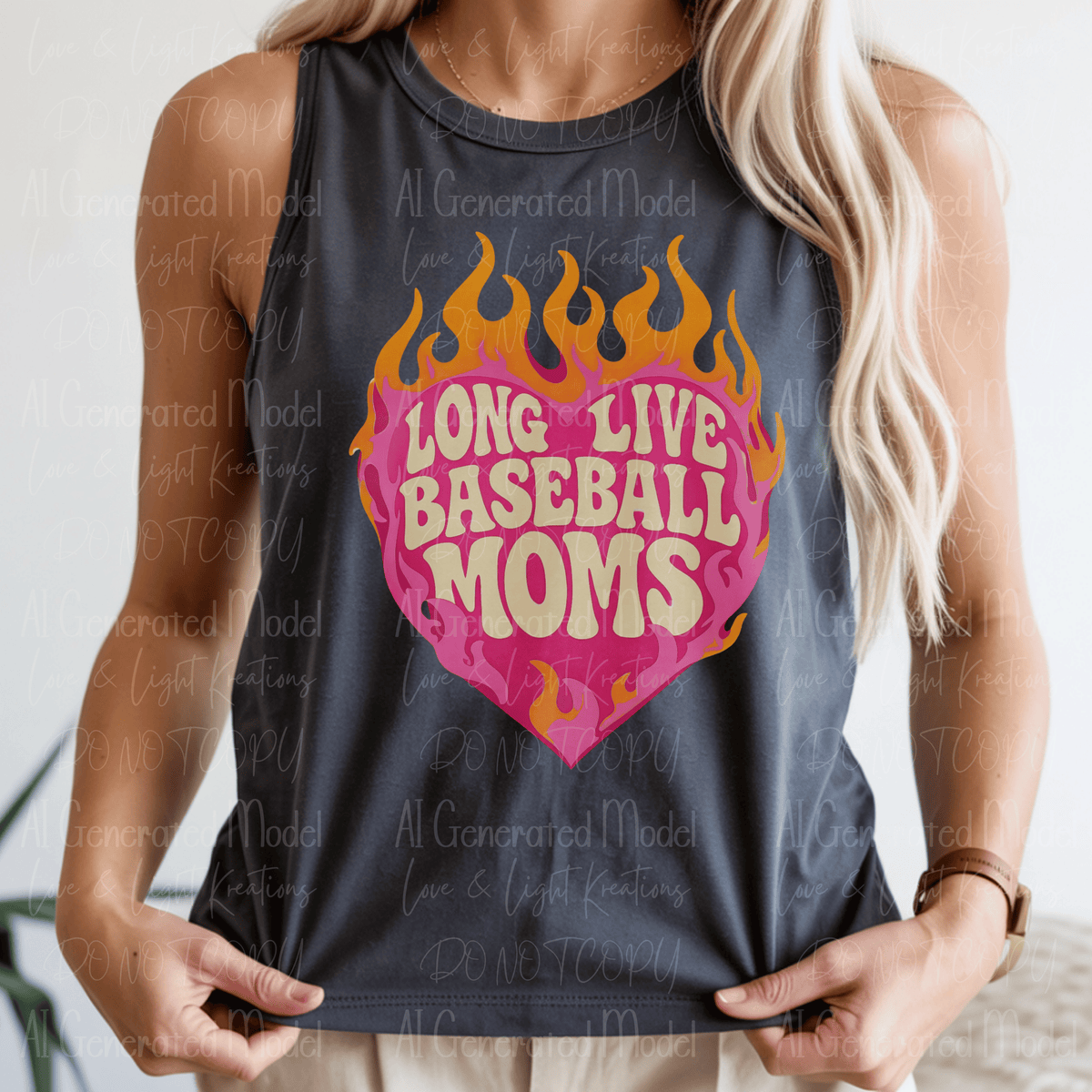 Long Live Baseball Moms Heart on Fire