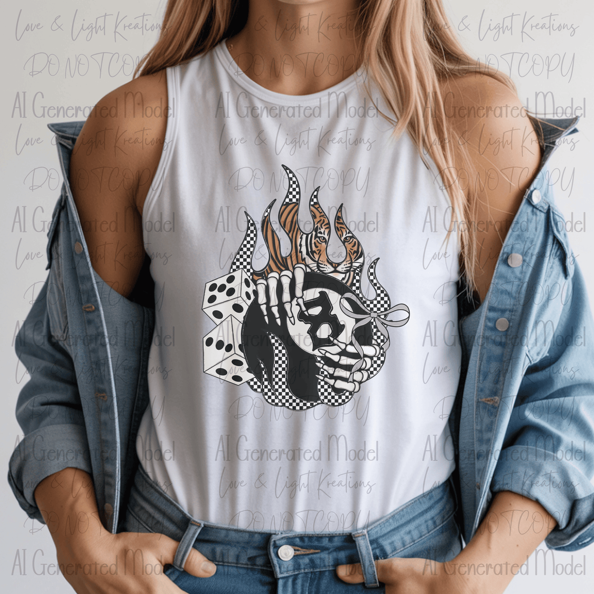 Magic 8 Ball with Dice Checker Flame with Tiger