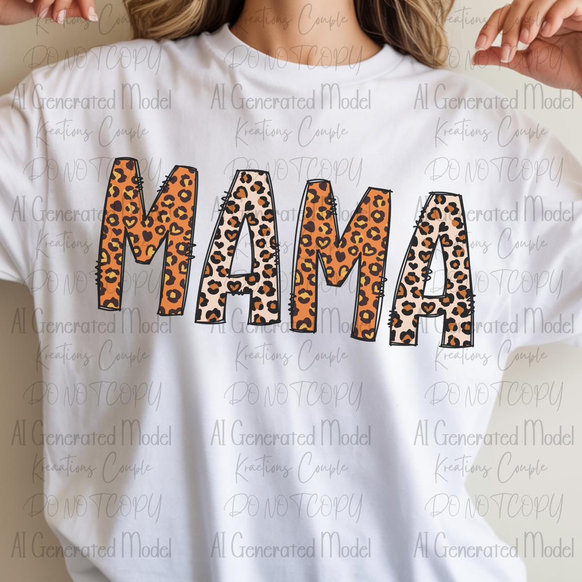 Mama Cute Heart Leopard