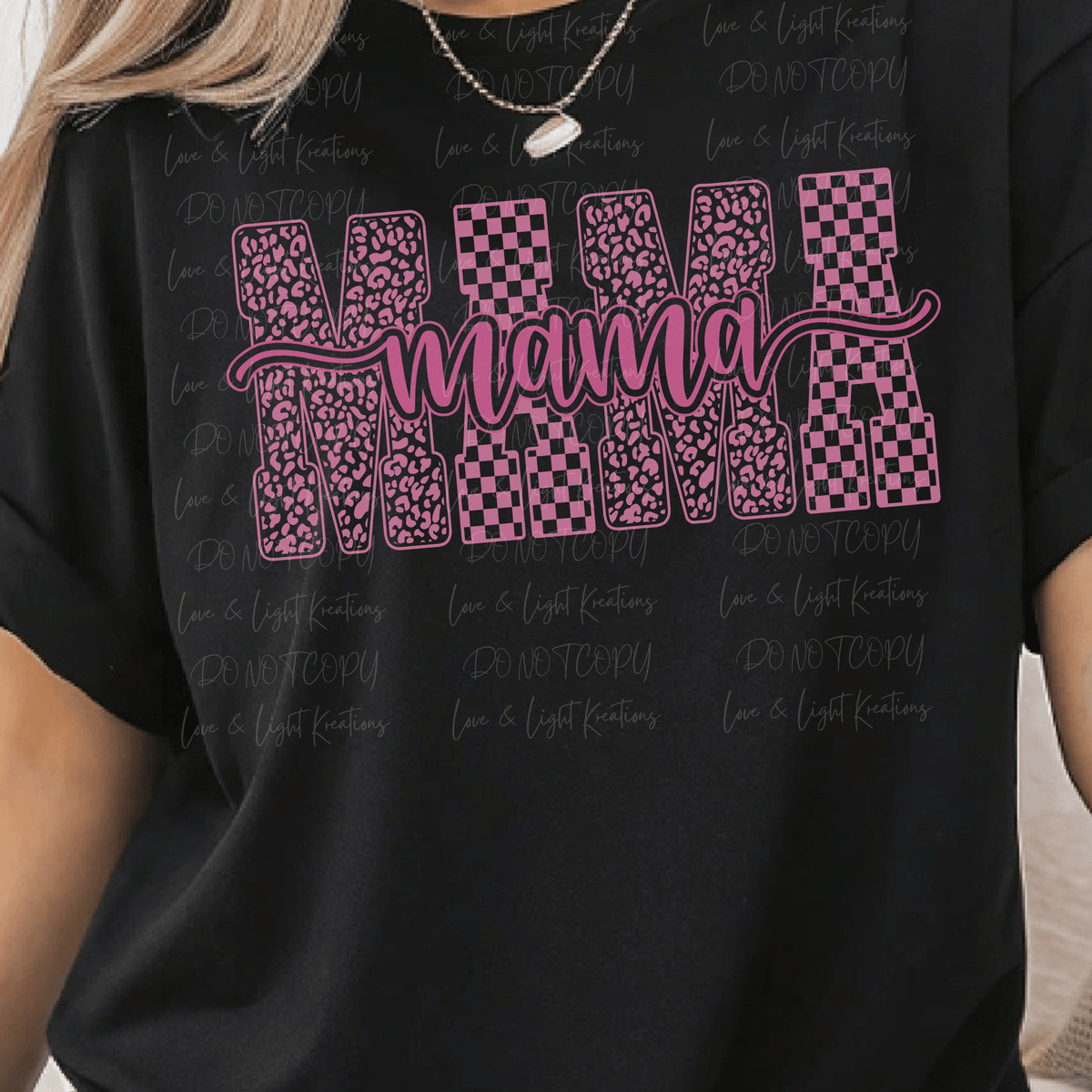 Mama Pink Leopard and Checkered Print