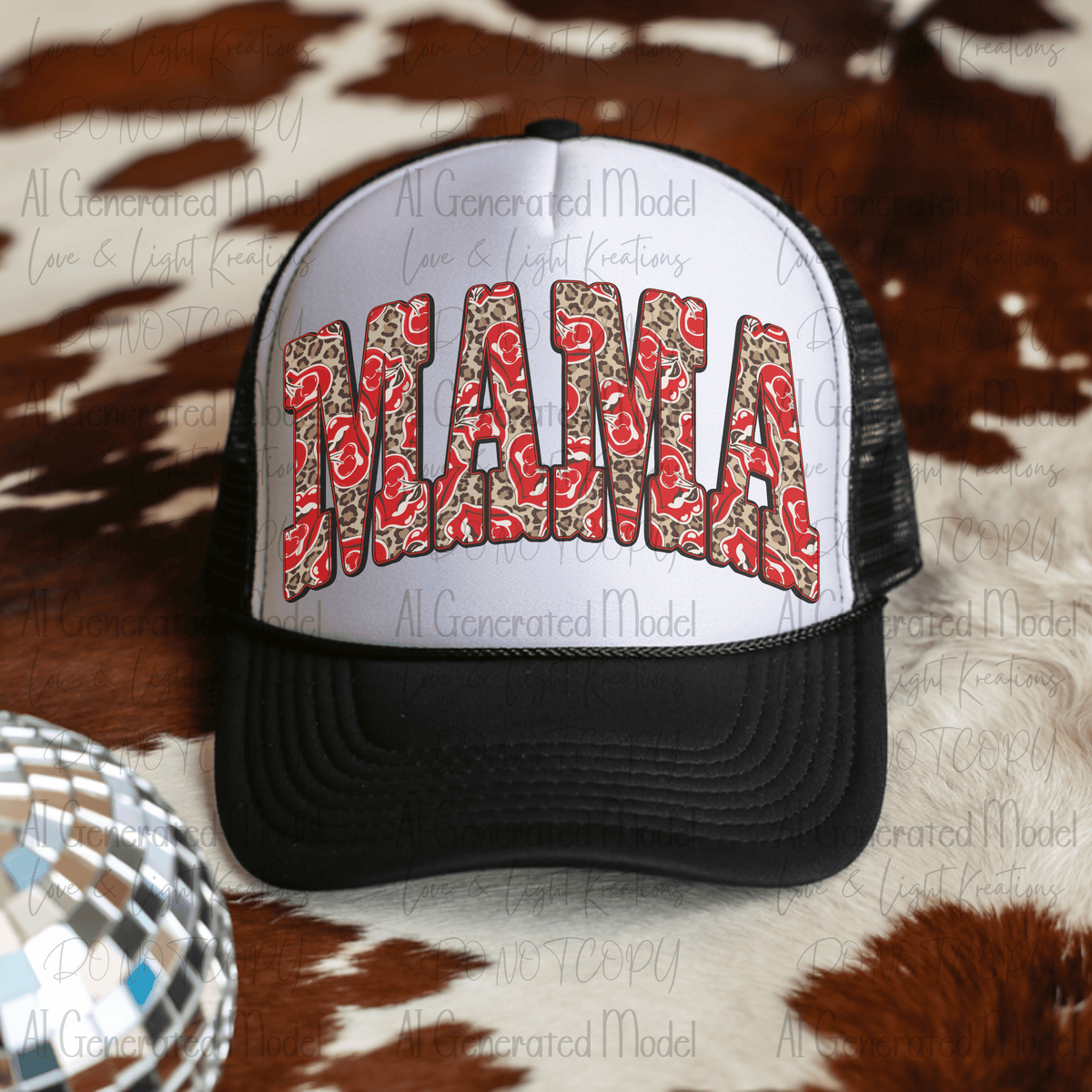 Mama Red Lips and Leopard Print