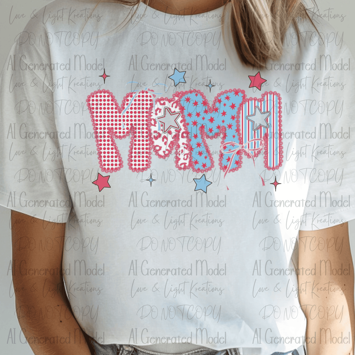 Mama Red, White, and Blue Checker, Leopard, Stars and Stripes