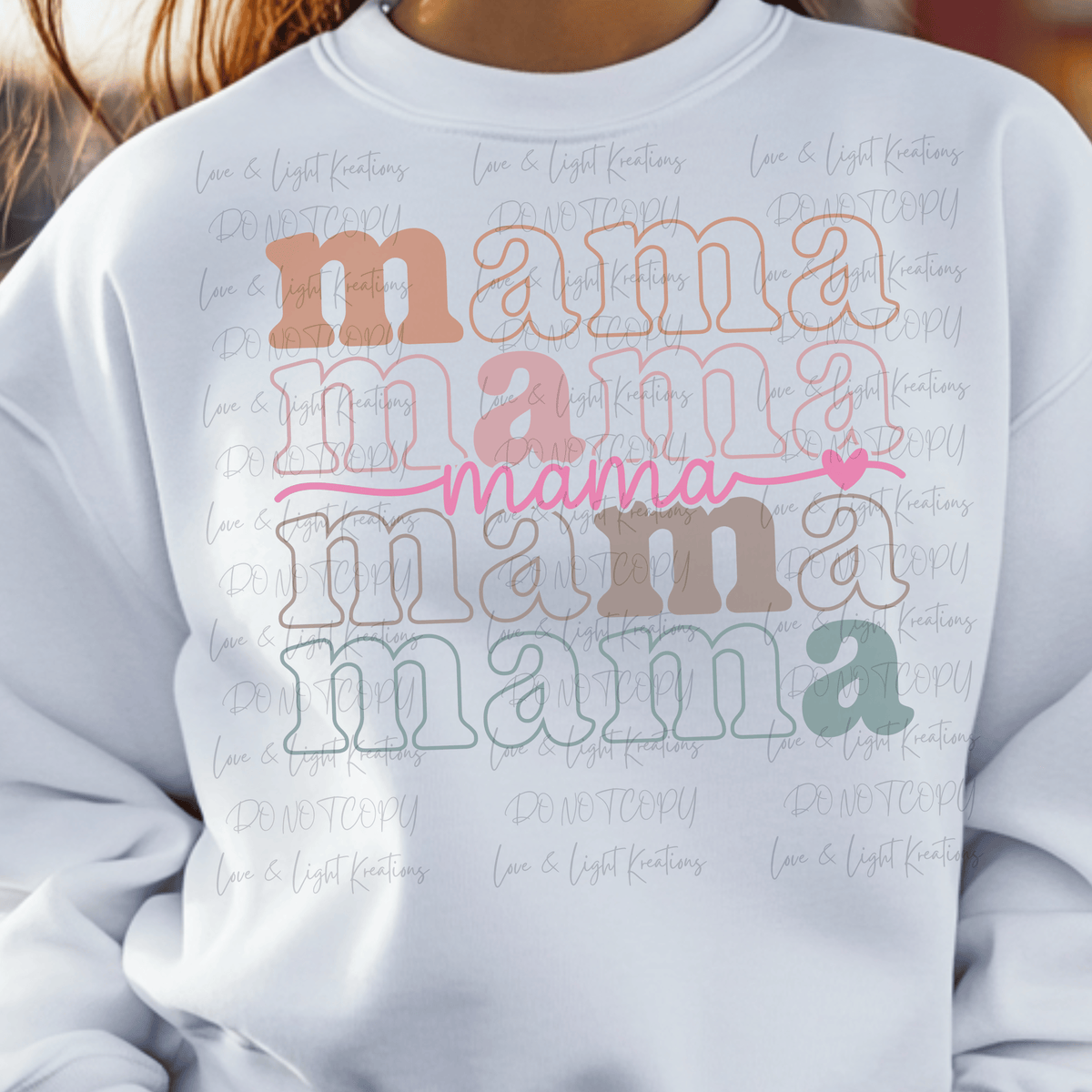 Mama Repeating with Script Mama colorful