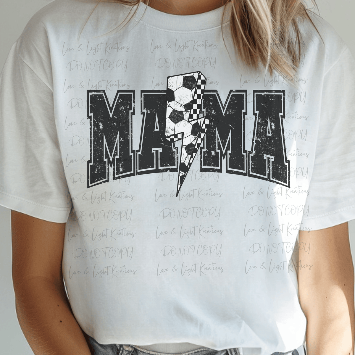 Mama with Soccer Lightening Bolt