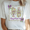 Mardi Gras Stamp with Green, Yellow and Purple Craw Fish
