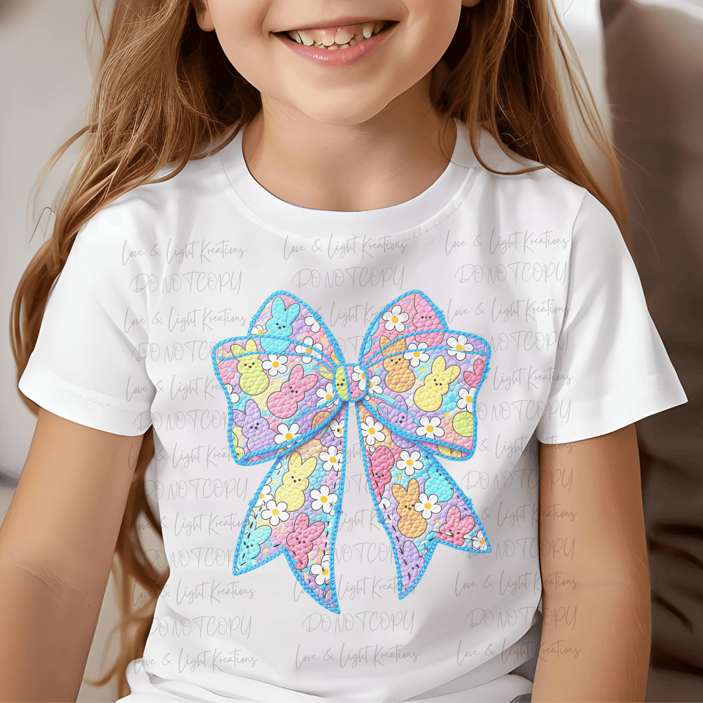 Marshmallow Bunnies on Coquette Bow