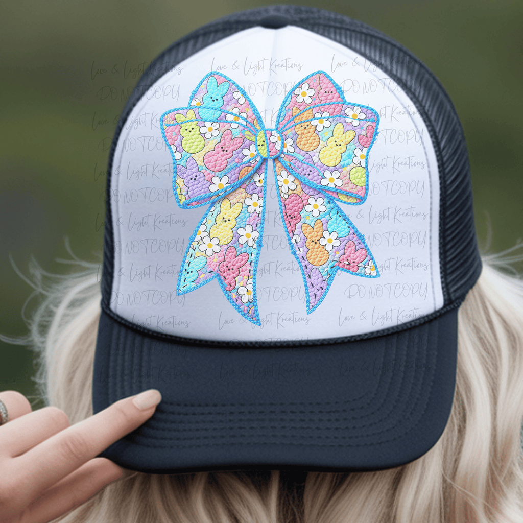 Marshmallow Bunnies on Coquette Bow