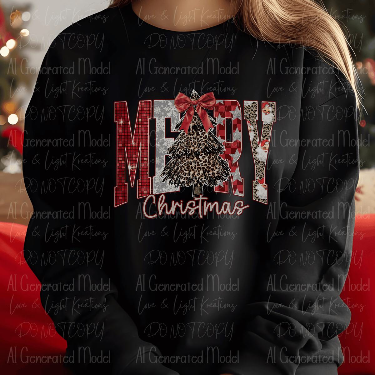 Merry Christmas Leopard Print Christmas Tree