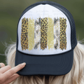 Metallic, Faux Glitter and Leopard Print Stripes Background
