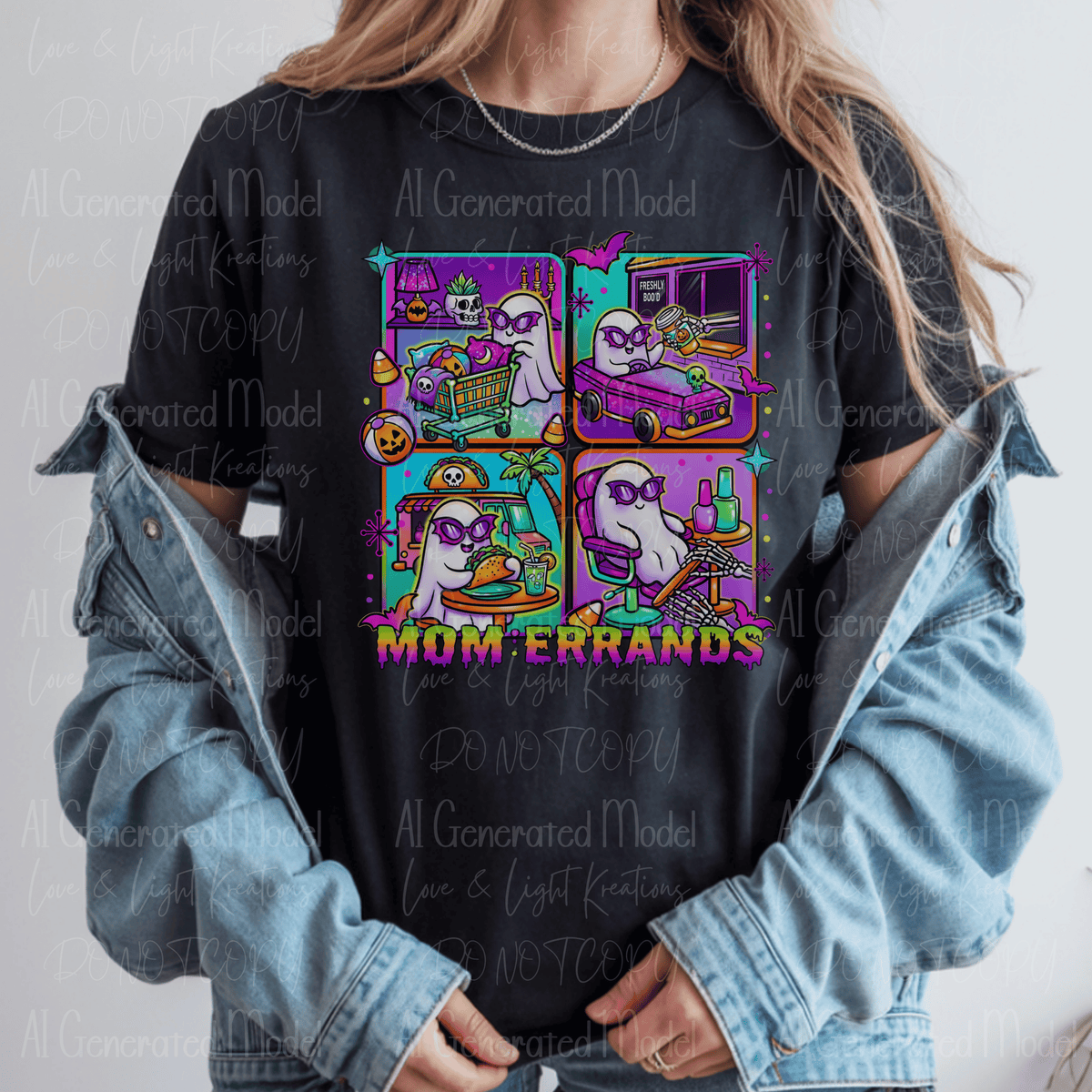 Mom Errands Neon Ghost Shopping