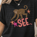 Monkey See with Orange and Pink Stars