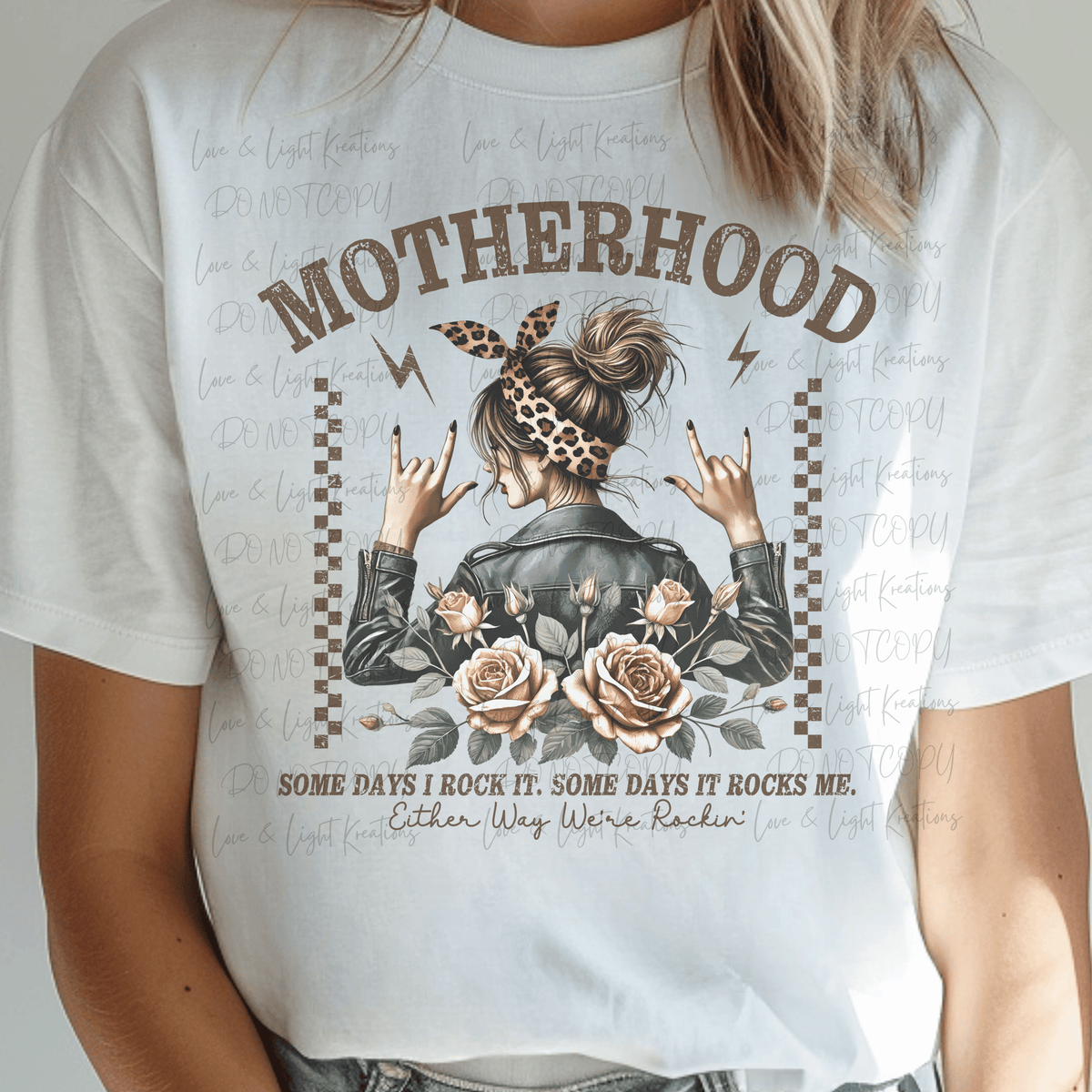 Motherhood Either Way We Rockin' with Leopard Print and Checker