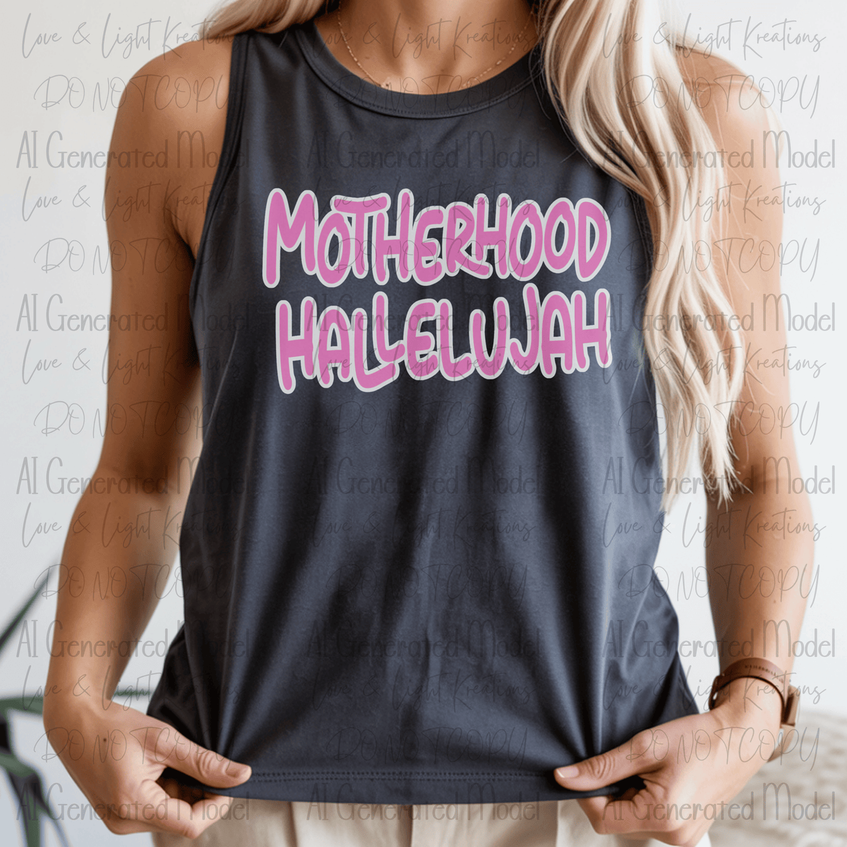 Motherhood Hallelujah Pink and White