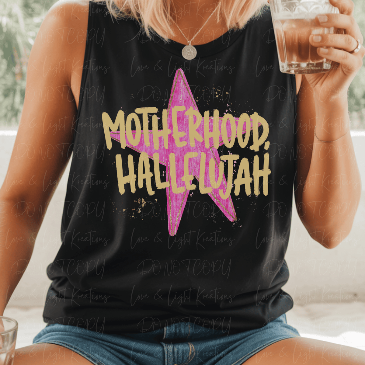 Motherhood Hallelujah with Pink Star
