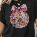 Multi-colored Watercolored Coquette Bow Disco Ball