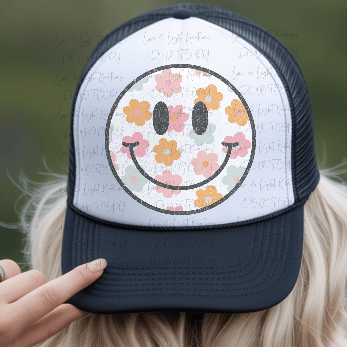 Muted Florals Smiley Face