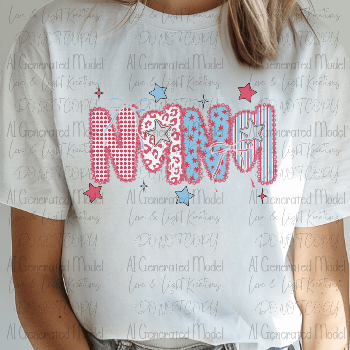 Nana Red, White, and Blue Checker, Leopard, Stars and Stripes