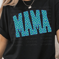 Neon Blue and Green Checkered Mama