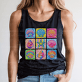 Neon Bright Colored Seashell Grid