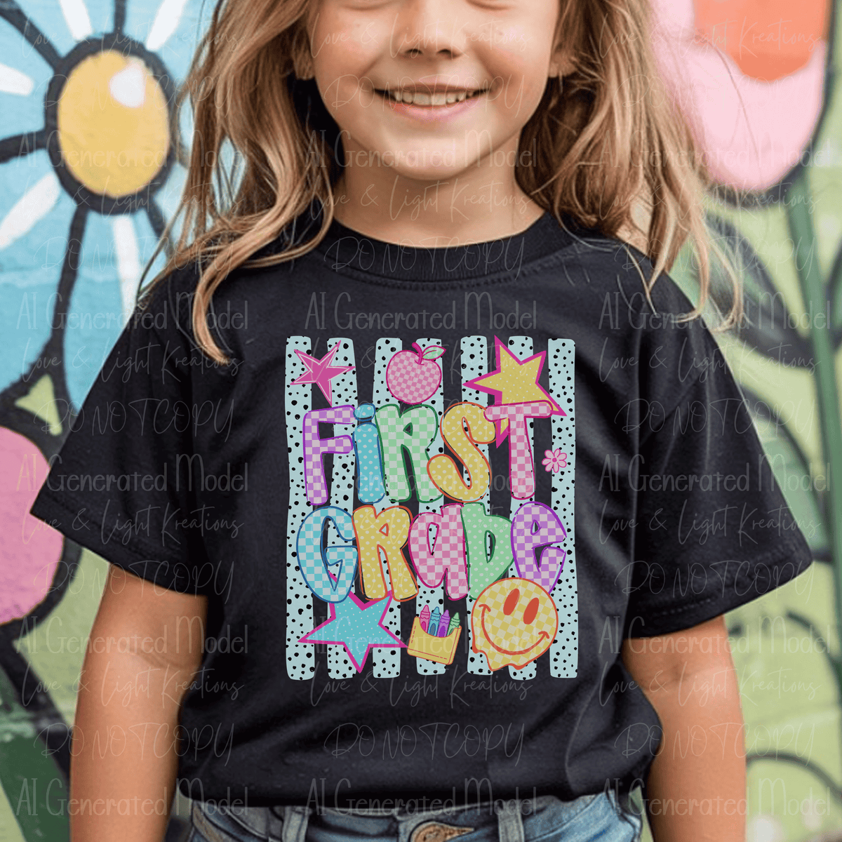 Neon Checkered First Grade Melting Smiley