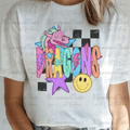 Neon Checkered Mascot Dragons