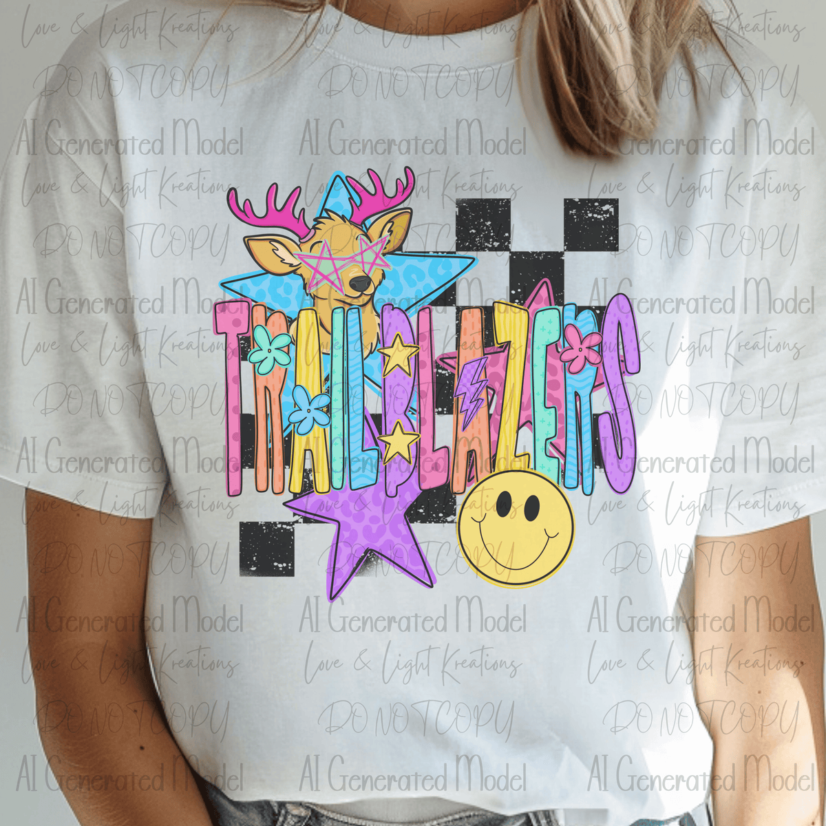 Neon Checkered Mascot Trailblazers