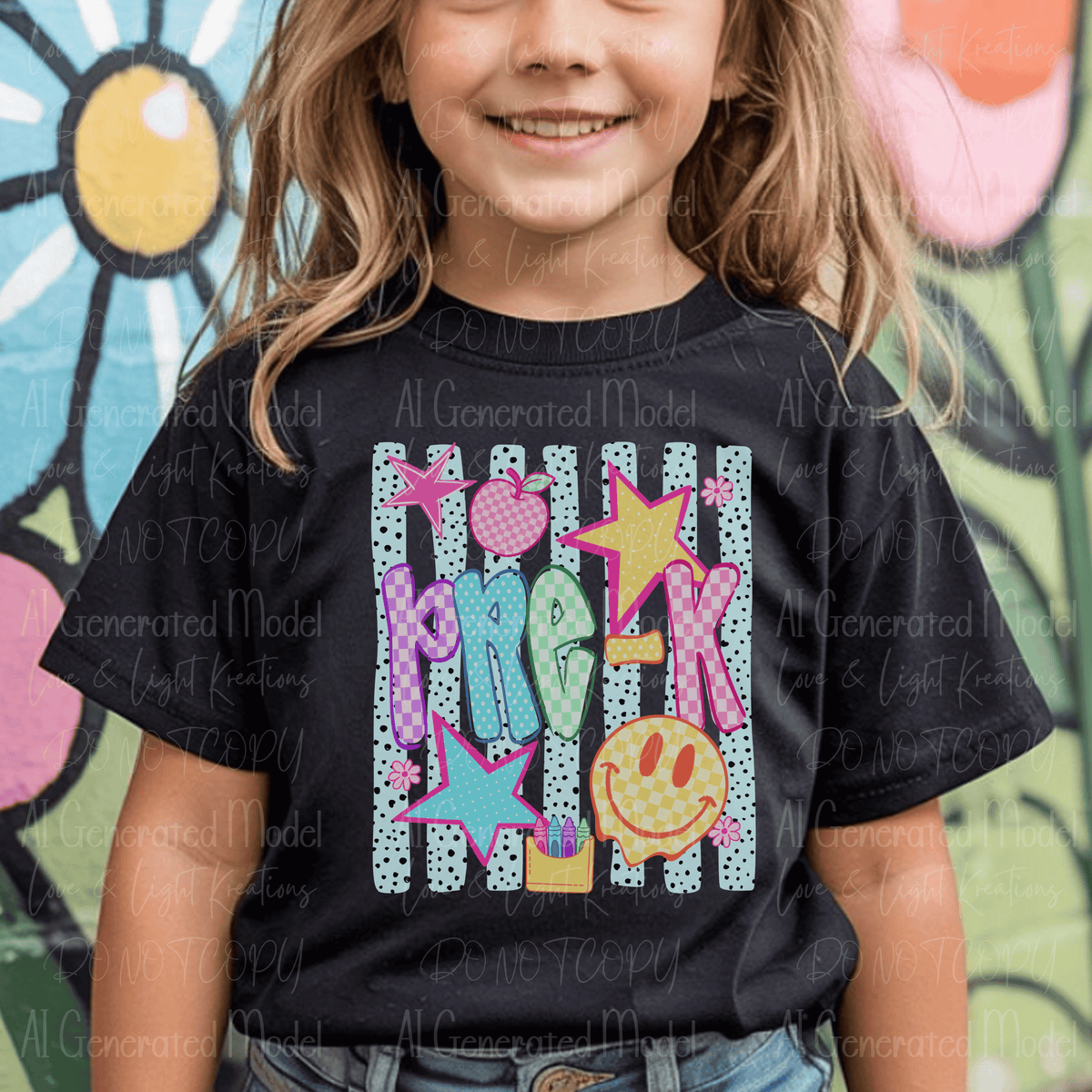 Neon Checkered Pre-k Melting Smiley