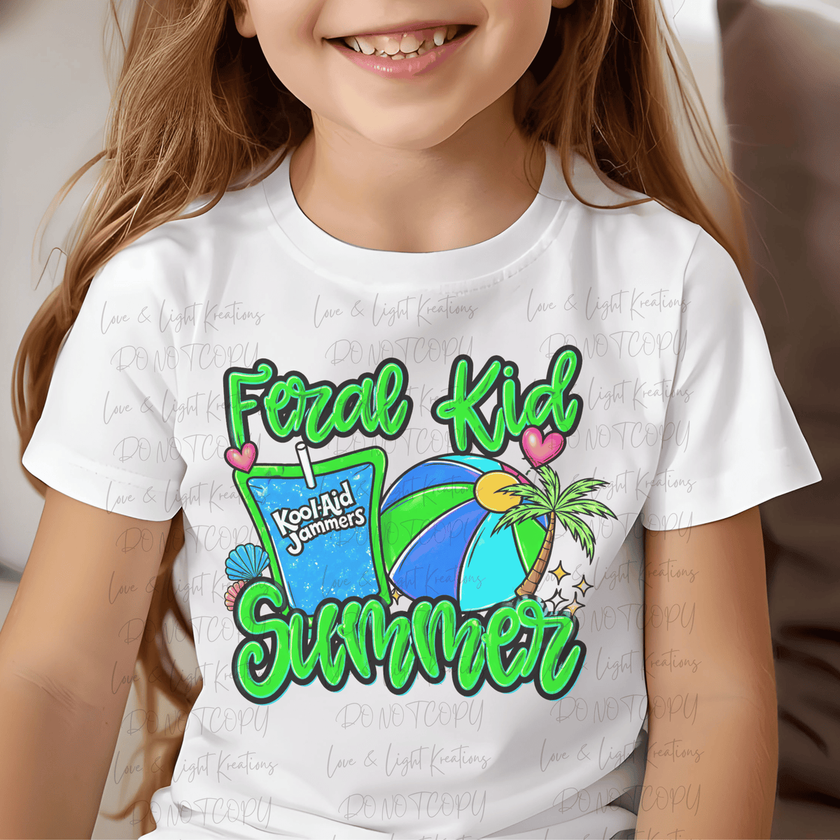Neon Feral Kid Summer with Juice and Beachball Green