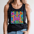 Neon Floral Crabs Seashell, Hibiscus and Thick Stripes