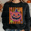 Neon Halloween Pumpkin Striped