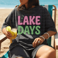 Neon Lake Days in Pink and Green Distressed
