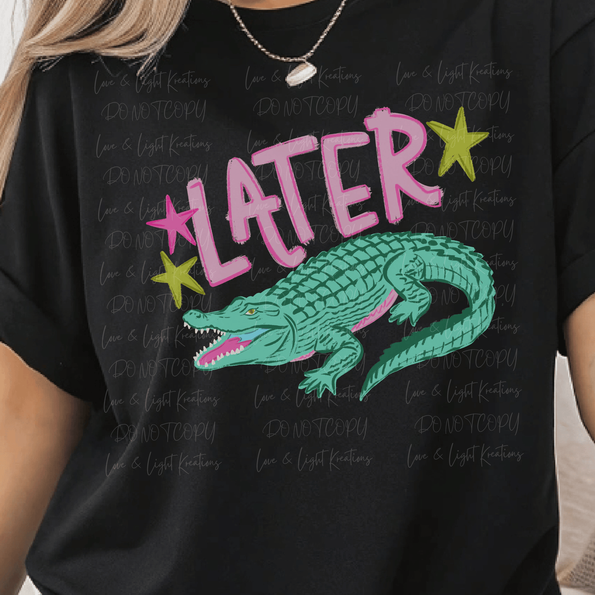 Neon Later Gator with Alligator