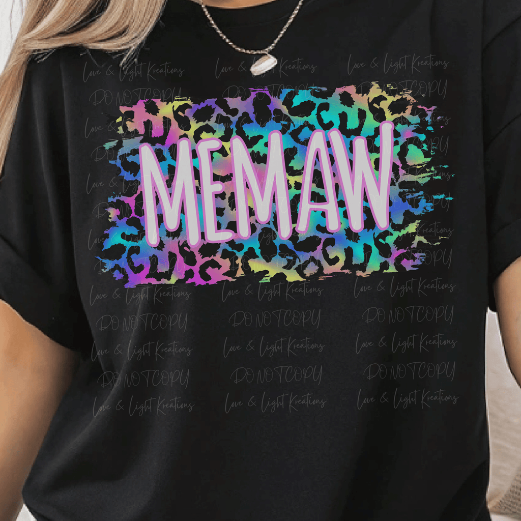 Neon Leopard Print Memaw