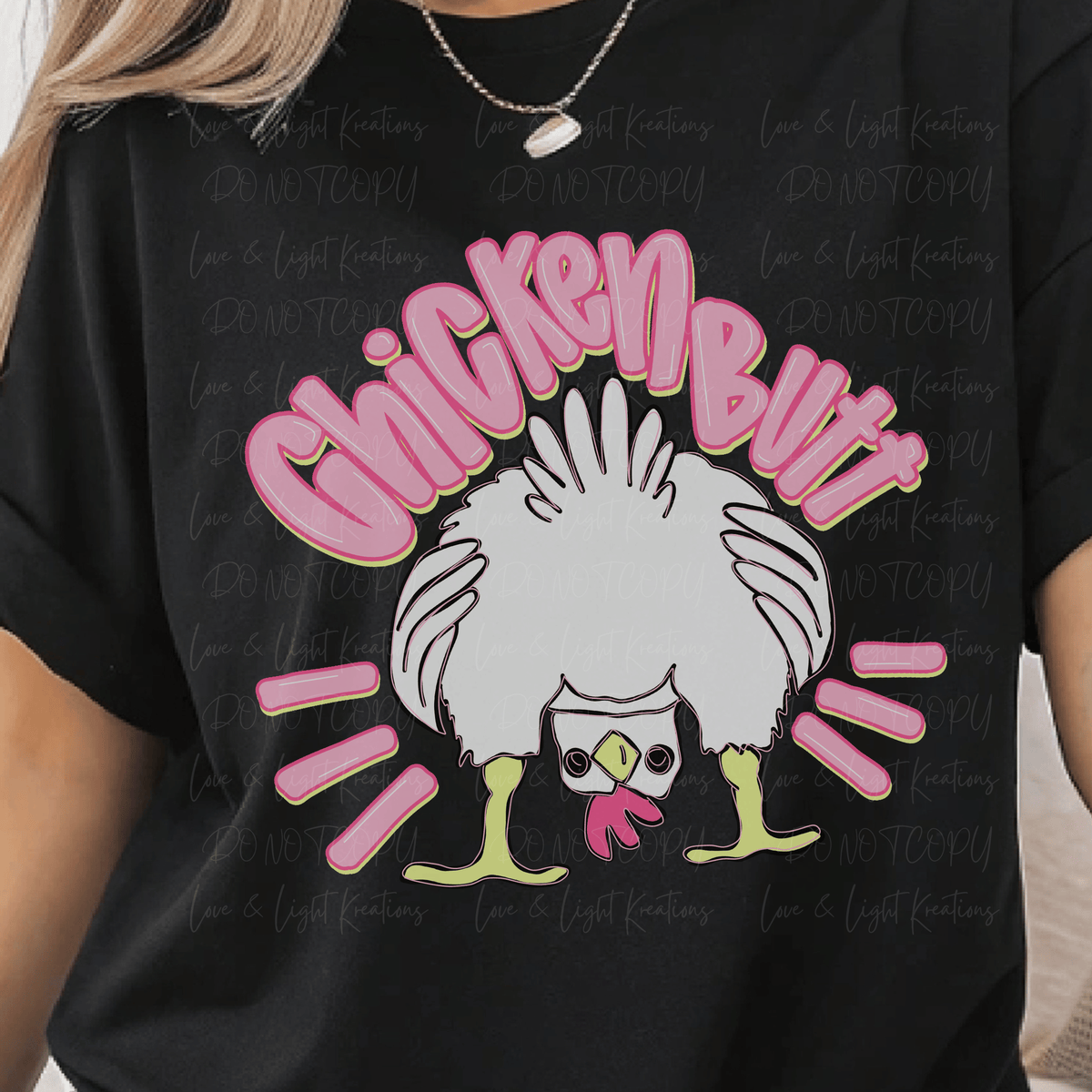 Neon Pink Chicken Butt Chicken