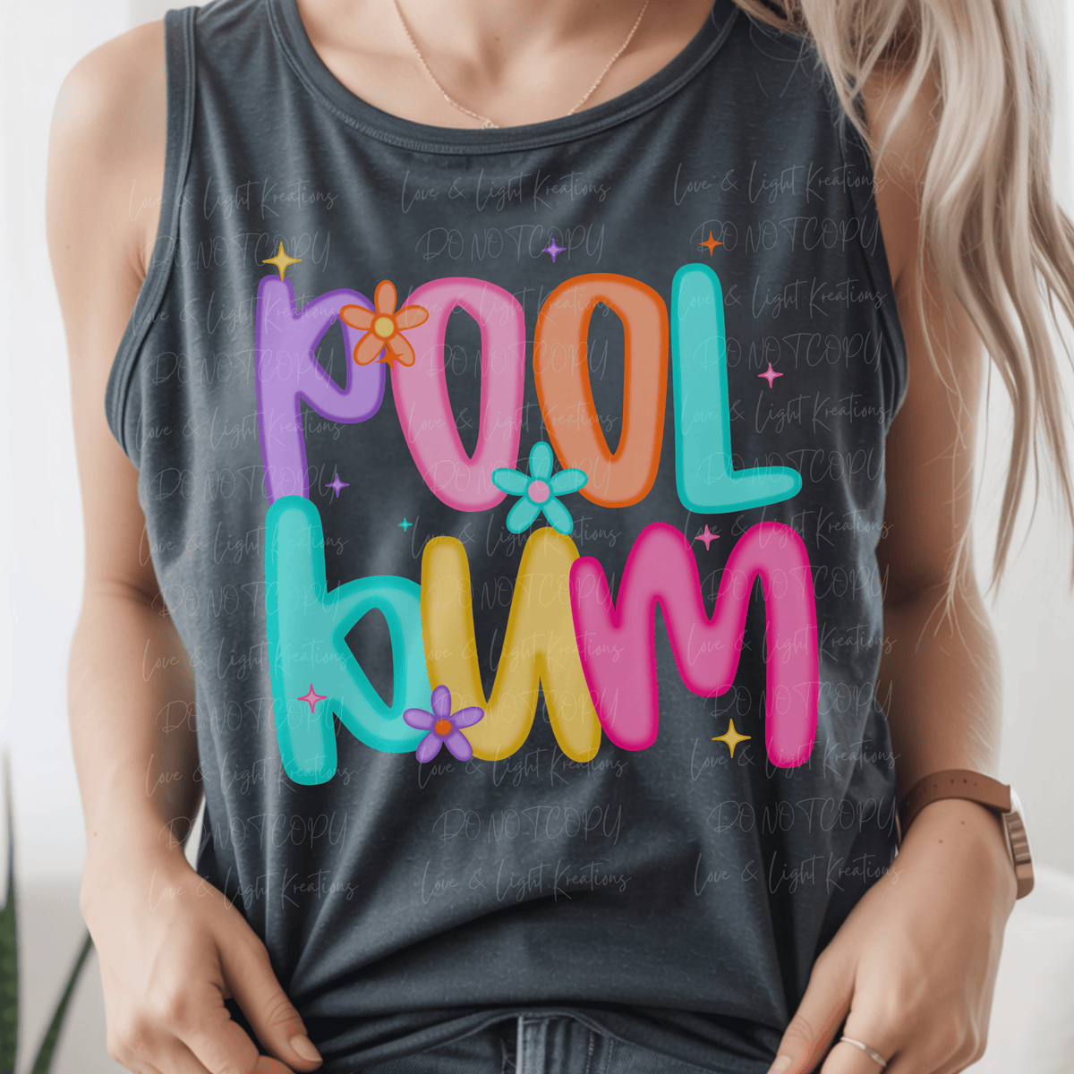 Neon Preppy Pool Bum with Florals and Stars