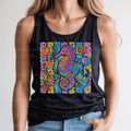 Neon Seahorse Seashells with Stripes