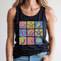 Neon Seahorse, Starfish and Seashell Grid