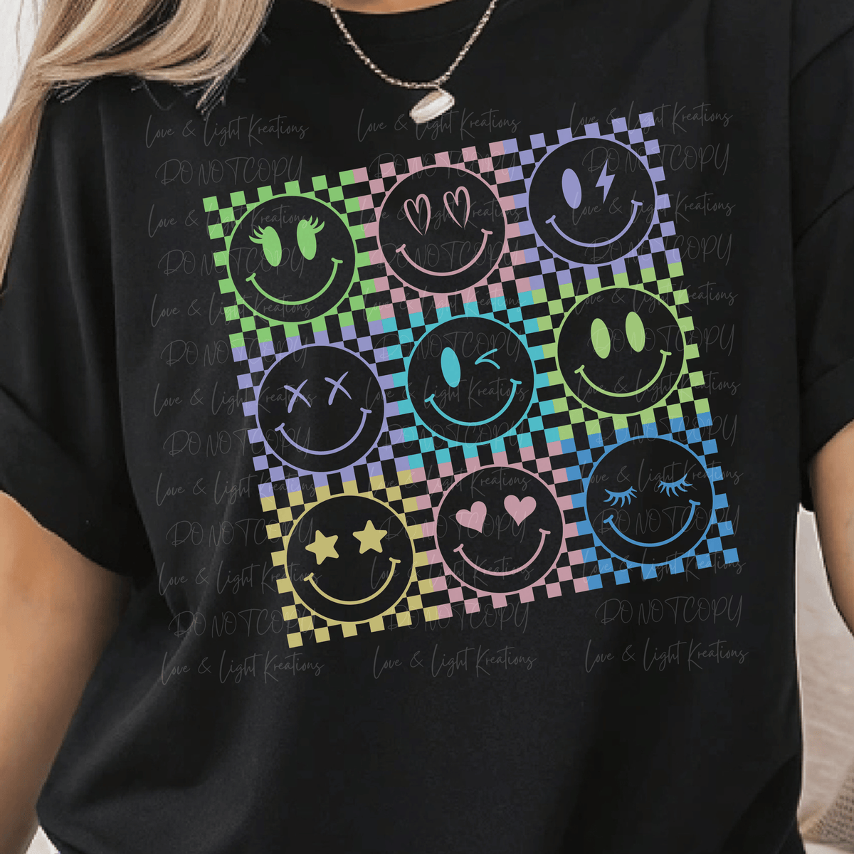 Neon Smiley Faces